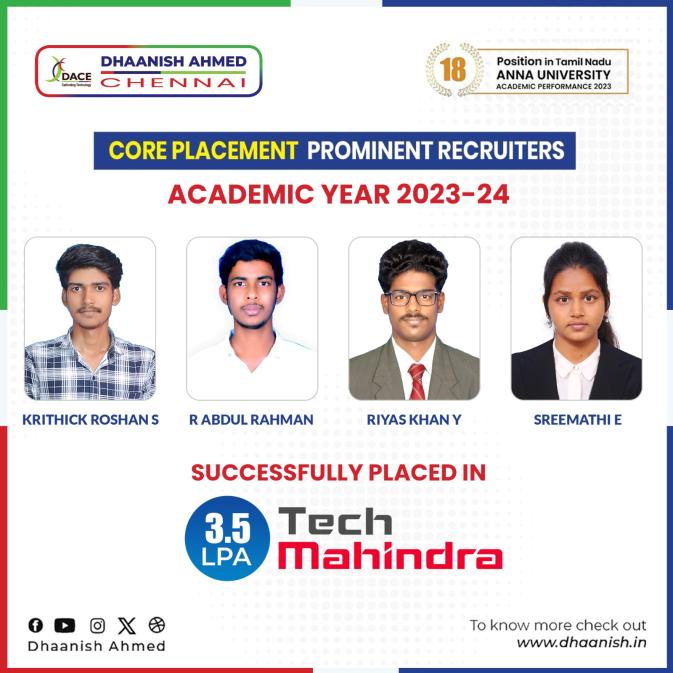 Dhaanish Ahmed College of Engineering placement image 3