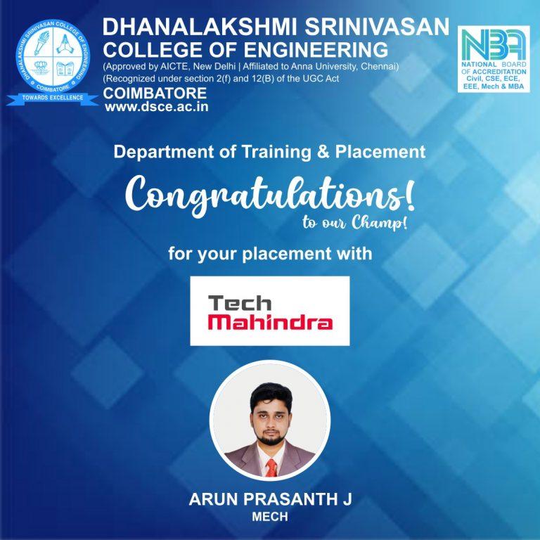 Dhanalakshmi Srinivasan College of Engineering Admission 2026 placement image 1