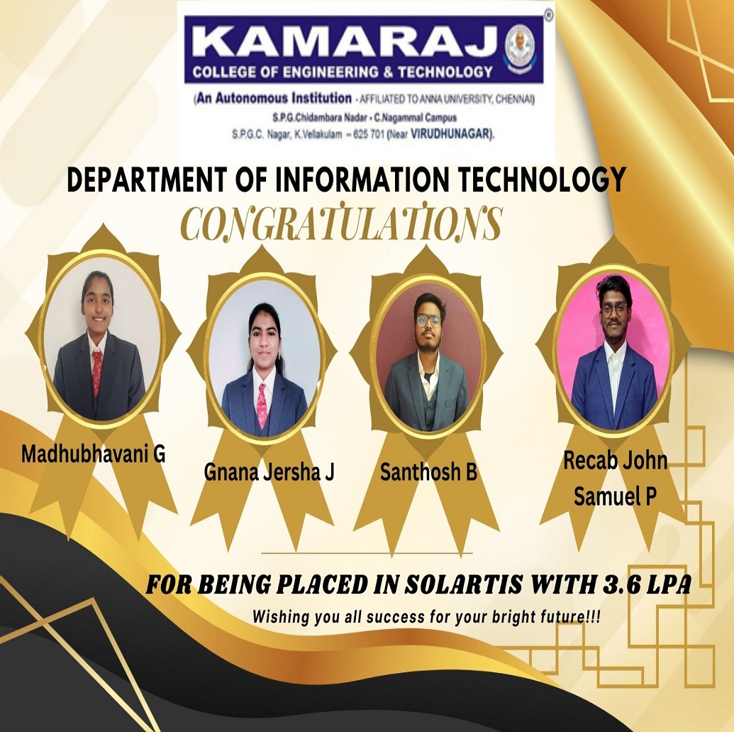 Kamaraj College of Engineering and Technology placement image 3
