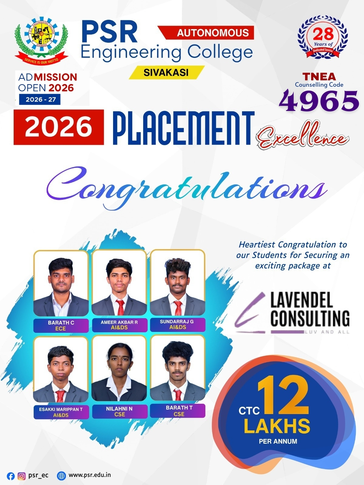 P.S.R. Engineering College, Sivakasi placement image 2
