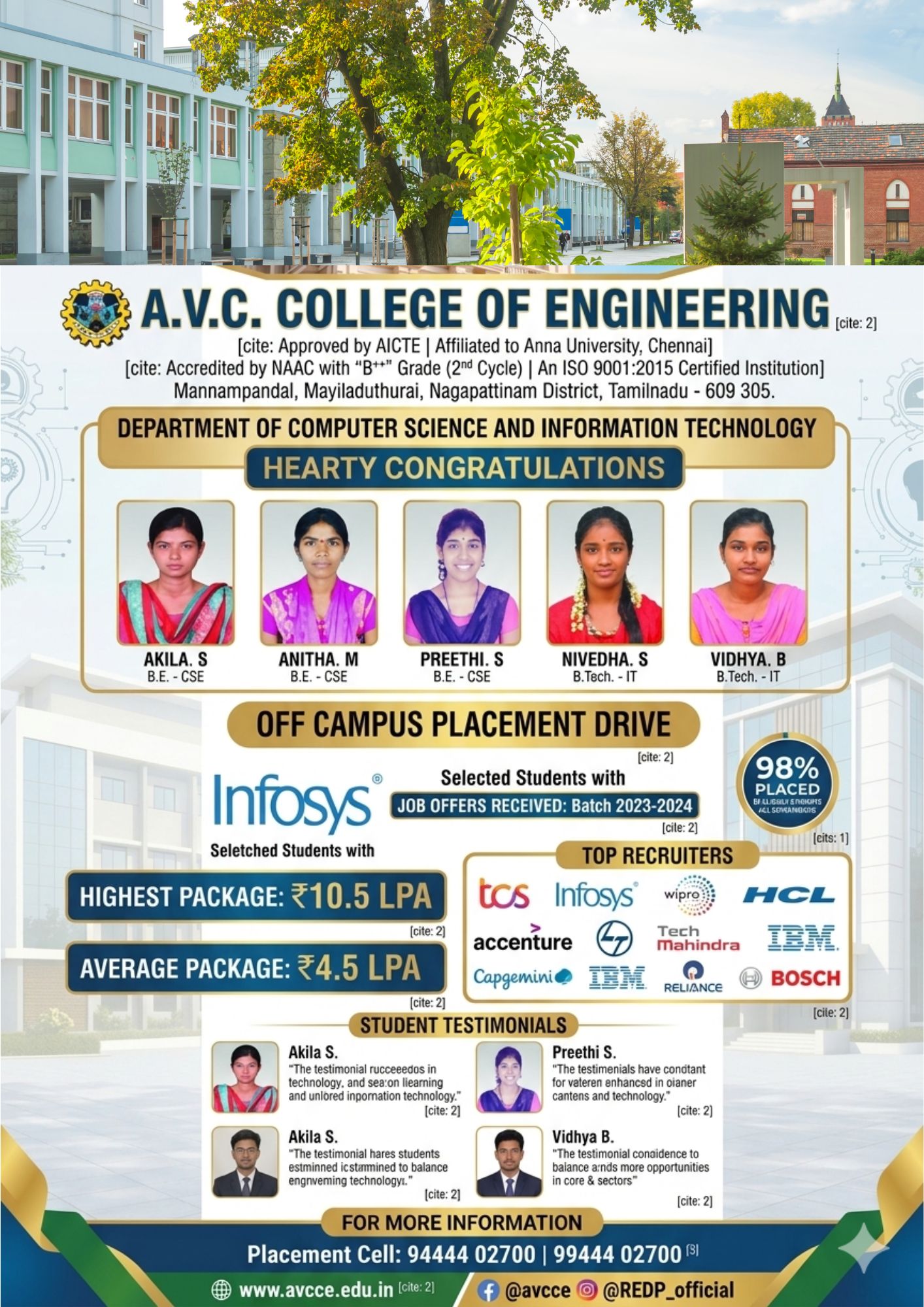 A.V.C. College of Engineering Admission 2026 placement image 2