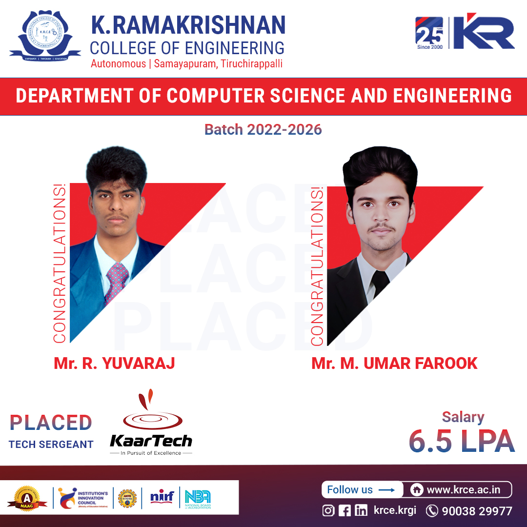 K. Ramakrishnan College of Engineering (KRCE) placement image