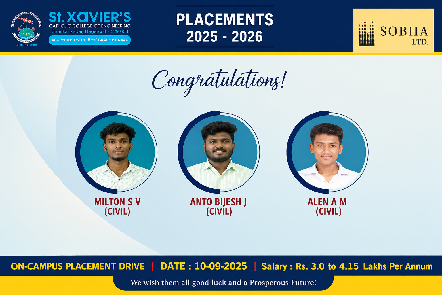 St. Xavier's Catholic College of Engineering placement image 3