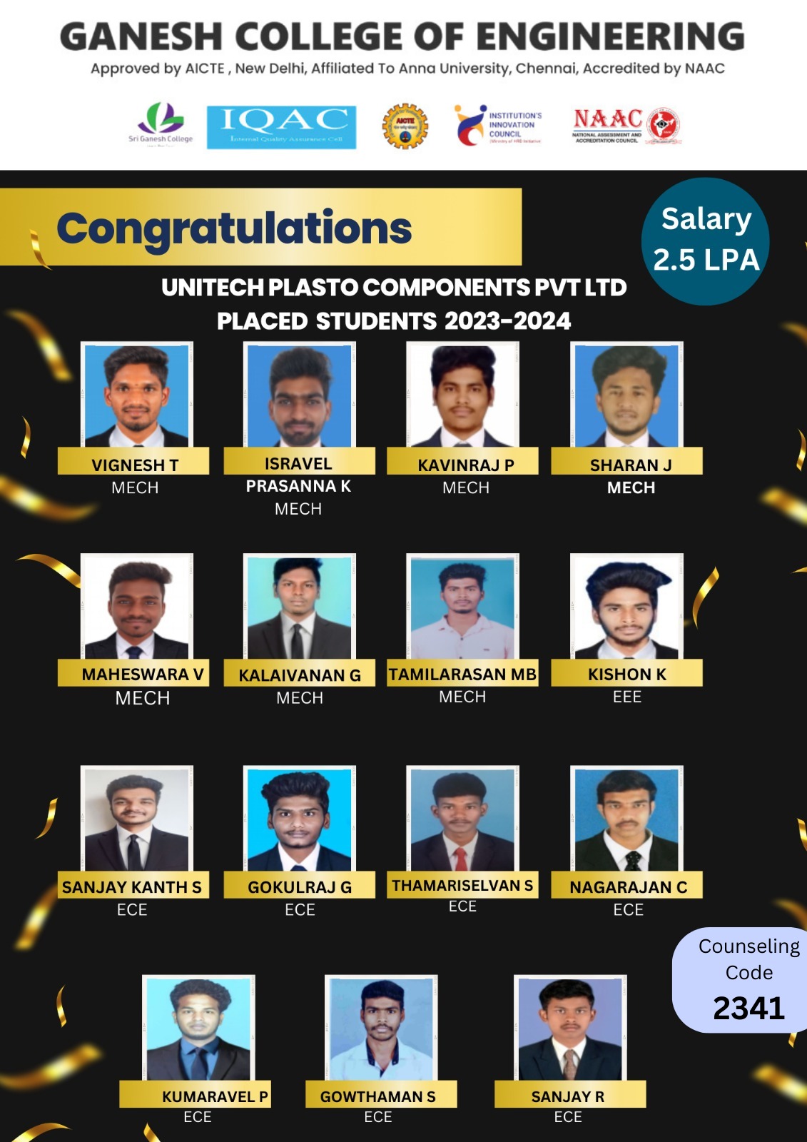 Ganesh College of Engineering placement image